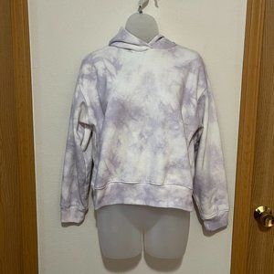 a new day Tie Dye Light Purple Lavender Lilac and White Pullover Hoodie (Small)